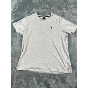 U.S. Polo Assn. Men's T-Shirt Large Light Gray Cotton Logo Tee  Good